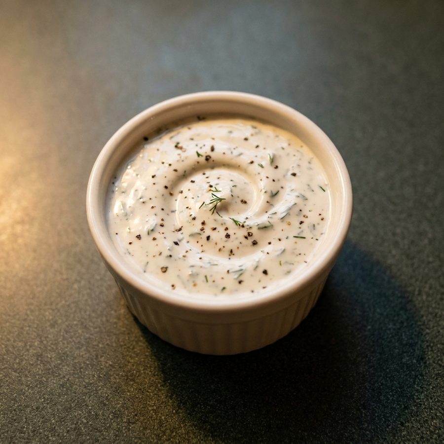Thick house-made buttermilk ranch with herbs and cracked pepper